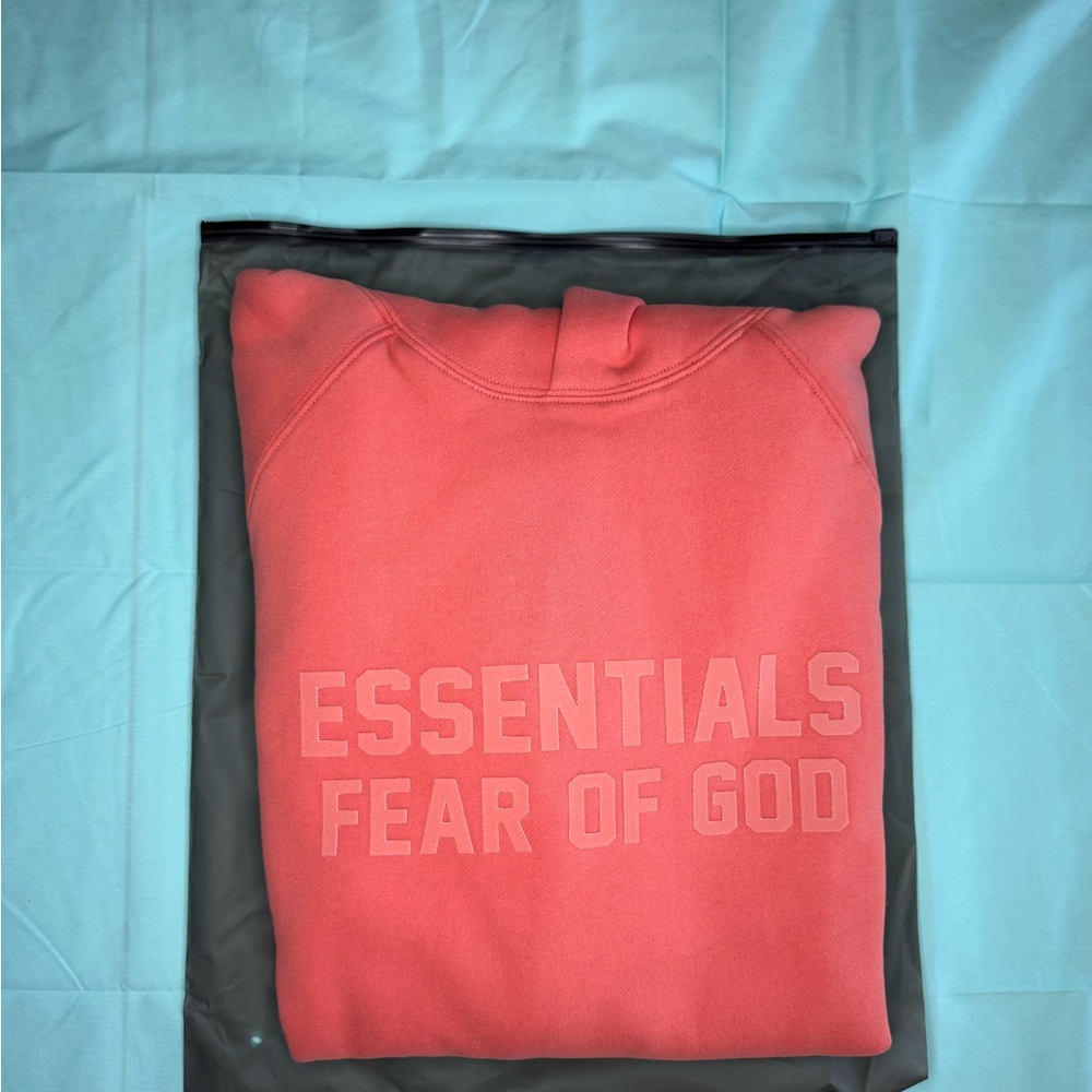 Fear of God Essentials “Coral” hoodie. Brand New In Bag! FW22.